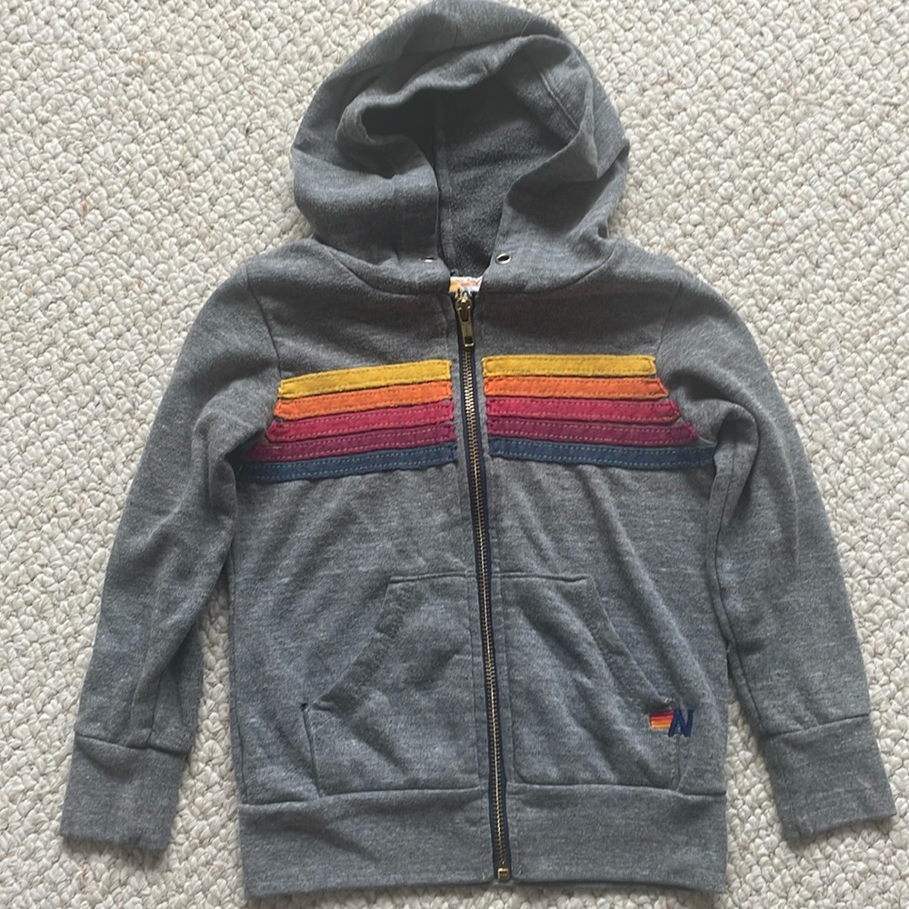 Aviator Nation 5 stripe zip up hoodie